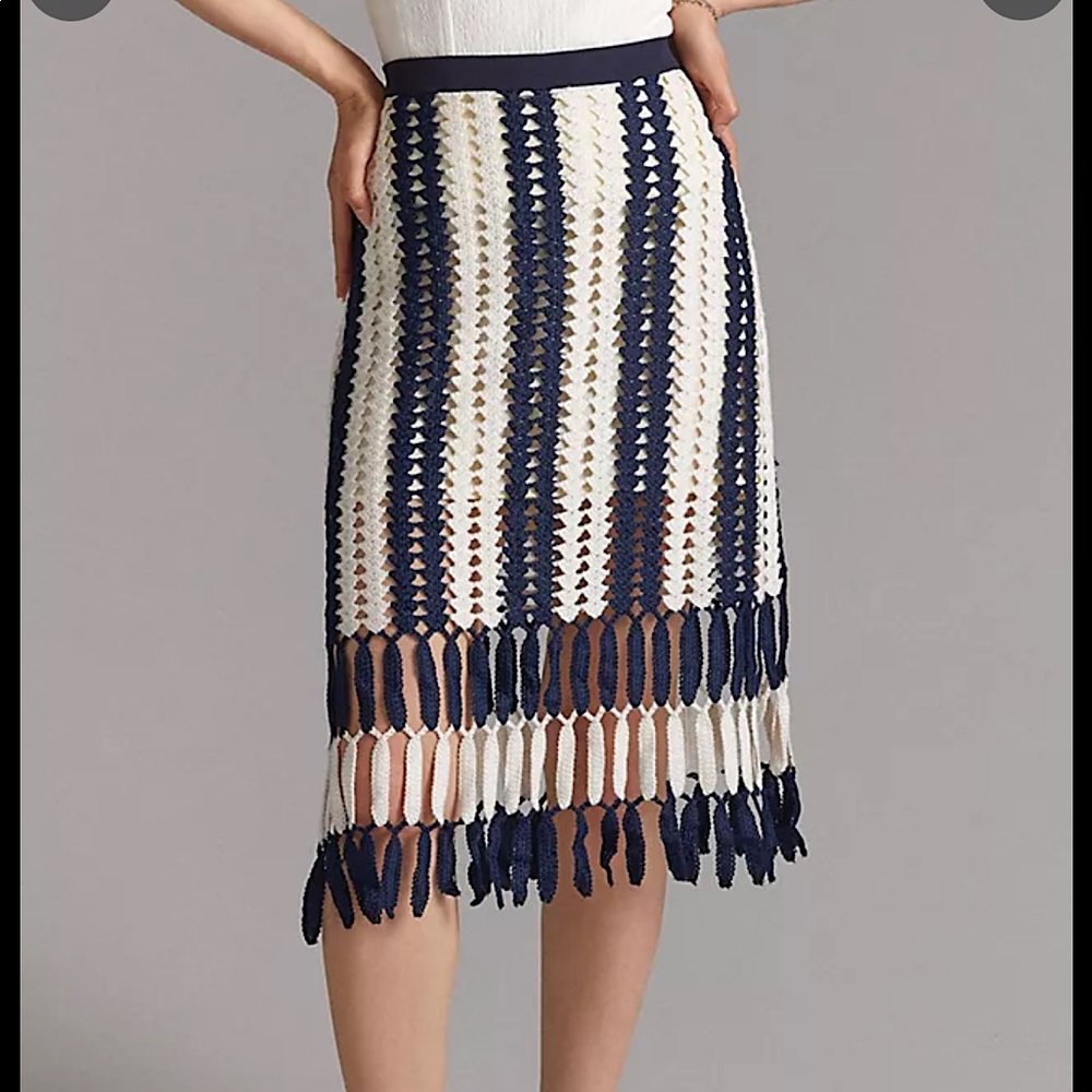 Eva Franco Crotchet Midi Skirt - XS